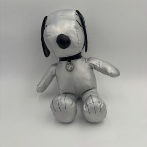 Peanuts Snoopy Plush Kids One Size Silver Excellent 75th Anniversary Metallic